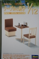 1/12　可動フィギュア用アクセサリー　ファミレスのテーブルと椅子　ＦＡ07