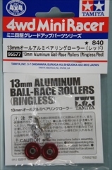 ミニ四駆グレードアップパーツ　特別企画　13mmオールアルミベアリングローラー (レッド）